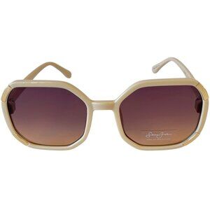 New Sean John Women's Cream White Vintage Retro Sunglasses w/ Gradient UV Lenses